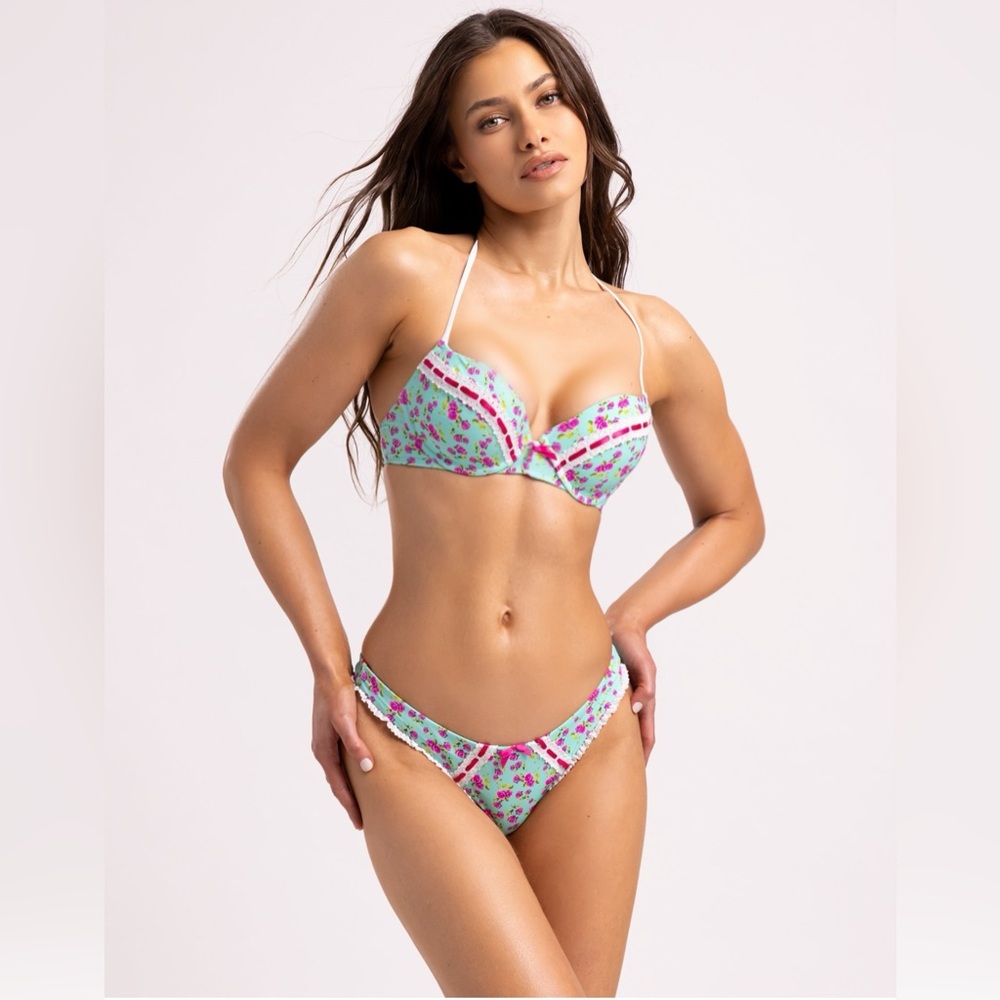 Beach Bunny Swimwear Garden of Eden Maddie bikini in turquoise 🧜‍♀️👙